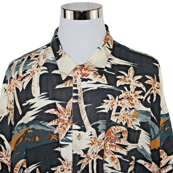 After Dark by Falcon Bay 4XL Aloha Hawaiian Shirt Palm Trees Loop Collar Tropic - Picture 4 of 12